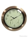 19" Copper Outdoor Wall Clock Thermometer Hygrometer