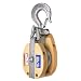 Campbell 7265486 4" Single Wood Drop Link Snatch Block with Stiff Swivel V Latch Hook, 750 lbs Load Capacity, 2" Sheave