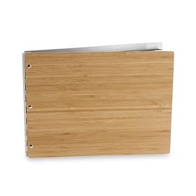 Pina Zangaro Bamboo 8.5x11 Screw Post Presentation Book with Aluminum Hinges, Landscape Format, Amber