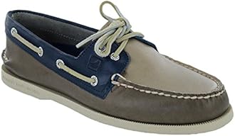 Sperry Top-Sider Men's A/O 2 Eye Tones Boat Shoe, Brown/Ivory/Navy, 7.5 M US