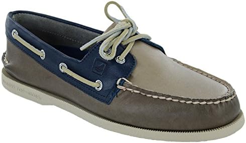 Sperry Top-Sider Men's A/O 2 Eye Tones Boat Shoe, Brown/Ivory/Navy, 7.5 M US