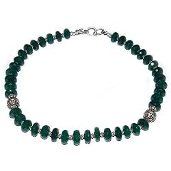Gem Jewelry Sterling Silver Onyx Necklace 19 inches (gnklcs331nklc)
