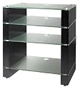 Blok STAX 400 Four Shelf Black Oak Hifi Rack TV Stand AV Hi-fi Unit  [Clear/etched Glass]