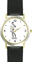 Statue of David by Michelangelo - WATCHBUDDY&reg; DELUXE TWO-TONE THEME WATCH - Arabic Numbers - Black Leather Strap-Size-Children's Size-Small ( Boy's Size & Girl's Size )
