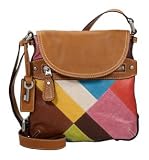 Fossil Maroquinerie - ZB3606186 - Maddox - Sac Femme - Cuir de Vachette Noir Patchwork