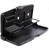 Services for You Folding Car Back Seat Travel Tray Food Drink Tray Holder Stand Desk Black