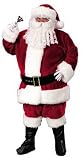 Regency Plush Santa Suit with Hat, Belt, Boot Tops and Gloves in Red or Crimson
