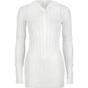 FULL TILT Henley Womens Hoodie Sweater - White