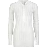 FULL TILT Henley Womens Hoodie Sweater - White