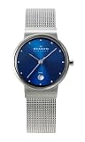 Skagen 355SSSNA Ladies Stainless Steel Bracelet Blue Dial Date Watch