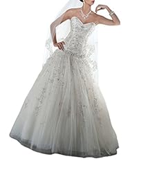 Junior Tulle Crystal Beaded Sweetheart Wedding Dress 