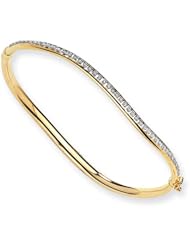 14k Diamond Fascination Wave Hinged Bangle