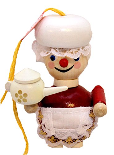 Retired Steinbach Tea Time Mrs. Claus German Wooden Christmas Ornament