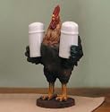 Rooster Kitchen Salt Pepper Shakers with Holder