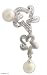 Pearl brooch, 'Morning Dewdrops' 1 W 1.8 L