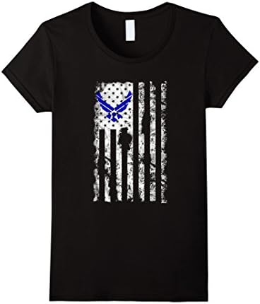 Women's Air Force US Flag Shirt Small Black