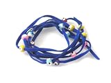 Royal Blue Suede Kabbalah String Bracelet with Lucky Eyes