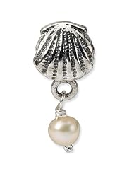 Reflection Beads Silver Pearl and Shell Beach Dangle