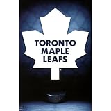 Professionally Framed Toronto Maple Leafs (Logo, Puck) Sports Poster Print - 22x34 with RichAndFramous Black Wood Frame