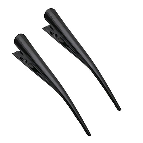 Pair of Black Enamelled Hair Beak Concorde Clip Slide 13cm (5.1