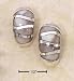 Sterling Silver 1/2 Round Dome Hoop with Pink Mop Triangle Inlay Post Earrings