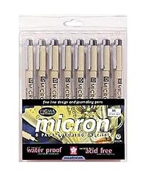 SAKURA MICRON 8 COLOR PEN 05 SAKURA PIGMA MICRON PEN SET