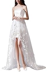 Strapless Tulle High-Low-Hem Sleeveless  Dress with a Brush/Sweep Train 