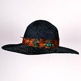 JUTE FEATHER HAT NAVY