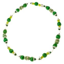 Green Crochet Beaded Collar Necklace
