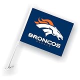 BSS - Denver Broncos NFL Car Flag with Wall Brackett