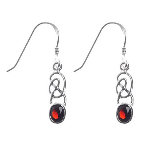 Childrens Toyshop  Jewelry : Sterling Silver Garnet Celtic Design Earrings