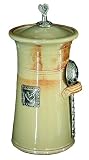Crosby and Taylor Coffee Canister, Stoneware and Pewter, Made in USA, Tin Woodsman, Heart Design (Butter Pecan)