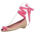 Hollywould Women's Gigi Peep Toe Ballet Flat