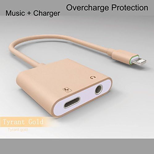 2 in 1 Lightning Adapter for iPhone 7,Charger and 3.5mm Earphone Jack Cable Adapter with Overcharge Protection for iPhone 7 7 Plus 6S 6 iPad iPod