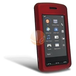 Red Rubber Feel Snap-On Cover Hard Case Cell Phone Protector for LG Vu CU920 / CU915 by eForCity