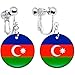 Azerbaijan Flag Clip on Earrings title=