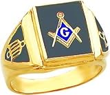 Thumbnail image for 14K Gold Onyx Masonic Mens Ring Sz 10
