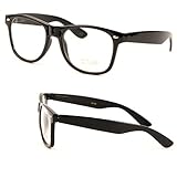 Classic Vintage Buddy Nerd Wayfarer Blues Brothers Clear Sunglasses - Black