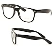 Classic Vintage Buddy Nerd Wayfarer Blues Brothers Clear Sunglasses - Black