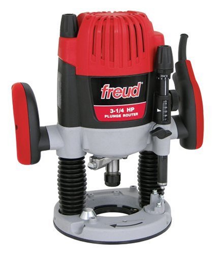 Freud FT3000VCE 3-1/4 HP Variable Speed Plunge Router Featuring Freud's Above Table Height Adjustments & Bit Changes
