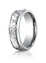 Men's Titanium 7mm Comfort Fit Round Edge Featuring Hammered Finish in the Center, Size 11