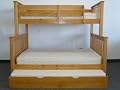 Bunk Bed Twin over Full Mission style in Honey with Twin Trundle