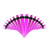 PURPLE Ear Stretchers Taper Kit Lot 14G-0G Gauge Expander, 2 Each of 14g 12g 10g 8g 6g 4g 2g 0g