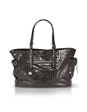 Francesco Biasia Renee - Croc Stamped Calf Leather Large Satchel Bag Storm