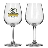 NFL Green Bay Packers 12oz Super Bowl XLV Champions 2pk Wine Glass Set