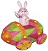 6 Foot Long Easter Inflatable Rabbit Riding Egg Car Yard Decoration