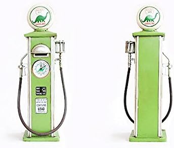 Toy tin toy antique clock piggy bank gas stand Sinclair GAS Green Tin