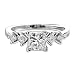 PRINCESS DIAMOND RING 18K WHITE GOLD .76 CARAT G SI1