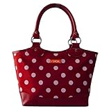 Sachi Fashion Insulated Lunch Bag, Burgundy with White Dots
