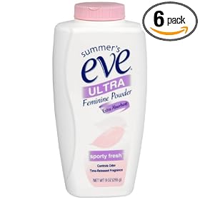 Summer's Eve Ultra, Feminine Powder, Extra Absorbent, Sporty Fresh, 9-Ounce Bottles (Pack of 6) by Summer's Eve